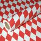 Preview: 50m x 0,40m JUNOPAX® Geschenkpapier Raute rot-weiß