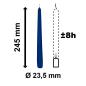 Preview: 10 Spitzkerzen dunkelblau 23,5 x 245 mm