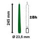 Preview: 10 Spitzkerzen dunkelgrün 23,5 x 245 mm