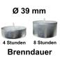 Preview: 100 Teelichter 4 h Brenndauer Ø 39 mm