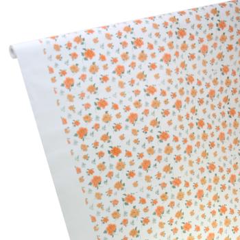 7m x 1,20m Papiertischdecke Dekor orange Rosen