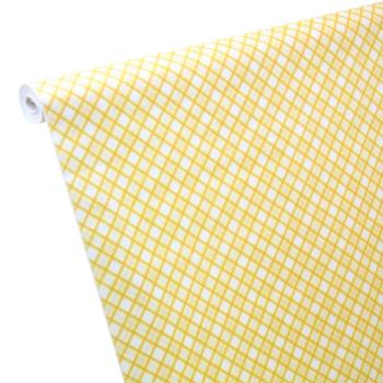 7m x 1,20m Papiertischdecke Schotten-Karo gelb