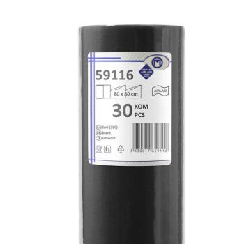 30 Mitteldecken 80cm x 80cm schwarz Vlies CHIC Airlaid perforiert