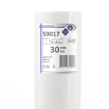 30 Mitteldecken 80cm x 80cm weiß Vlies CHIC Airlaid perforiert