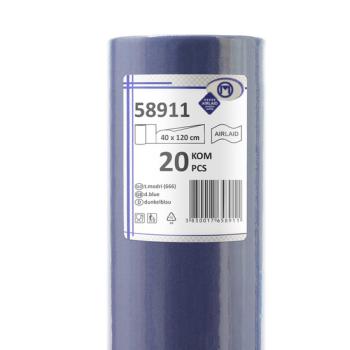 20 Tischläufer 40cm x 120cm blau Vlies CHIC Airlaid perforiert