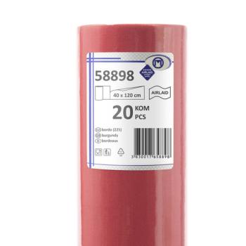 20 Tischläufer 40cm x 120cm bordeaux Vlies CHIC Airlaid perforiert