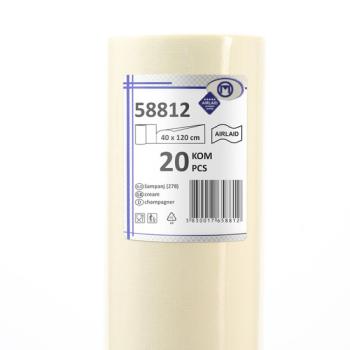 20 Tischläufer 40cm x 120cm creme Vlies CHIC Airlaid perforiert