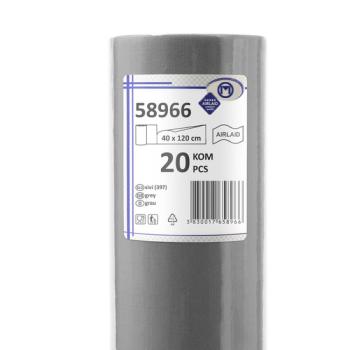 20 Tischläufer 40cm x 120cm grau Vlies CHIC Airlaid perforiert