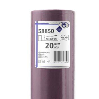 20 Tischläufer 40cm x 120cm pflaume Vlies CHIC Airlaid perforiert