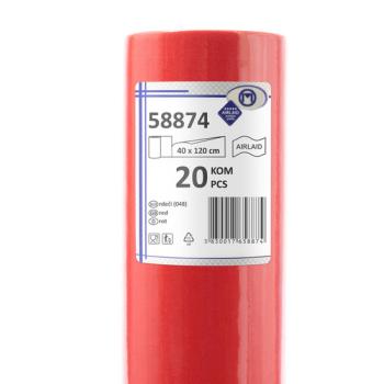 20 Tischläufer 40cm x 120cm rot Vlies CHIC Airlaid perforiert