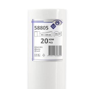 20 Tischläufer 40cm x 120cm weiß Vlies CHIC Airlaid perforiert