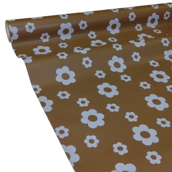 JUNOPAX Papiertischdecke 50m x 0,75m Blüte braun