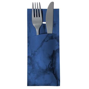 520 Bestecktaschen mit Serviette blau 20 cm