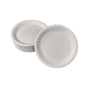 100 flache Pappteller weiß rund Durchmesser 18 cm