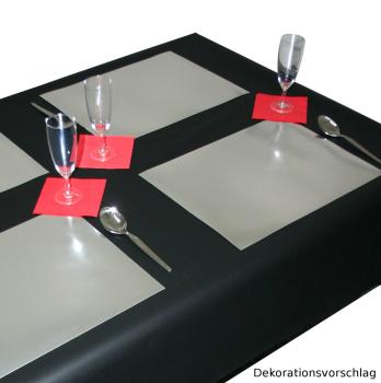 50 Tischsets silber Karton diagonal leinengeprägt Einweg-Platzset