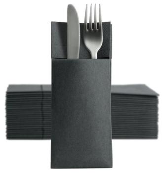 Softpoint Besteckserviette schwarz