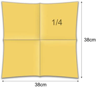 Serviette aufgefaltet