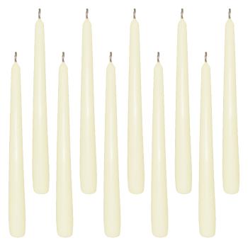 10 Spitzkerzen creme 23,5 x 245 mm