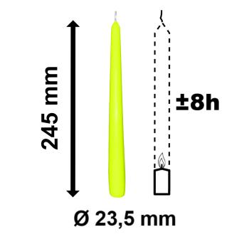 10 Spitzkerzen limette 23,5 x 245 mm