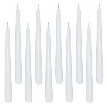10 Spitzkerzen weiß 23,5 x 245 mm