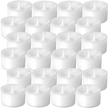 24 Teelichter 6 h Brenndauer im transparenten Polycarbonatbecher weiß