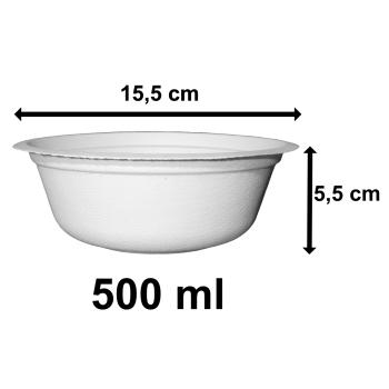 50 Suppenschalen Suppentassen Suppenschüsseln BIO Zuckerrohr-Bagasse 500 ml