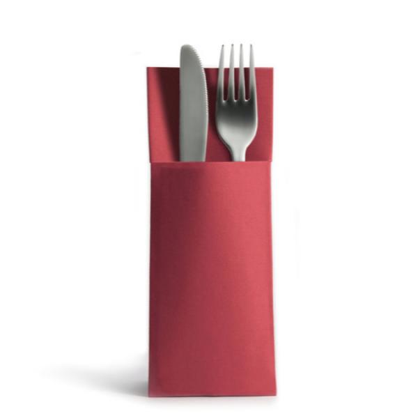 50 Airlaid Besteckservietten Bestecktaschen bordeaux