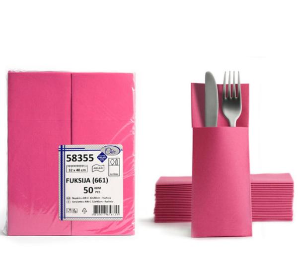 Servietten-Bestecktaschen fuchsia