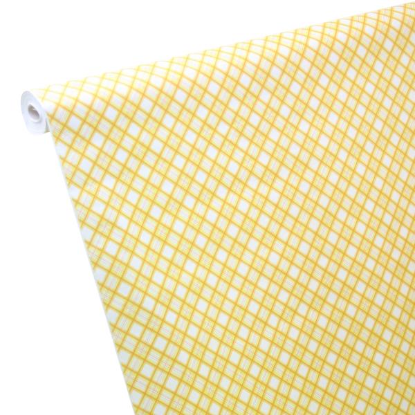 7m x 1,20m Papiertischdecke Schotten-Karo gelb