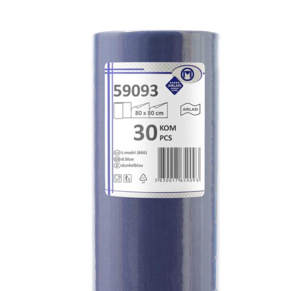 30 Mitteldecken 80cm x 80cm blau Vlies CHIC® Airlaid perforiert