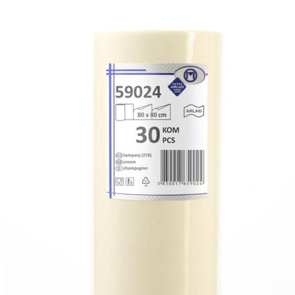 30 Mitteldecken 80cm x 80cm creme Vlies CHIC Airlaid perforiert