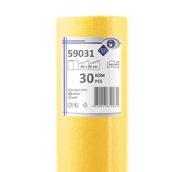 30 Mitteldecken 80cm x 80cm gelb Vlies CHIC® Airlaid perforiert