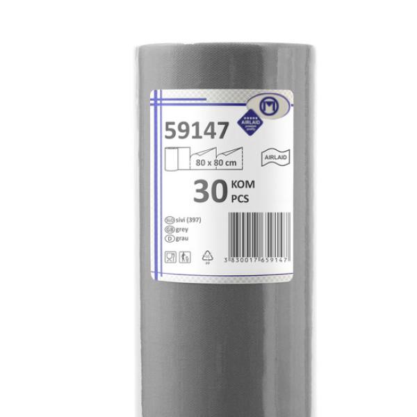 30 Mitteldecken 80cm x 80cm grau Vlies CHIC® Airlaid perforiert