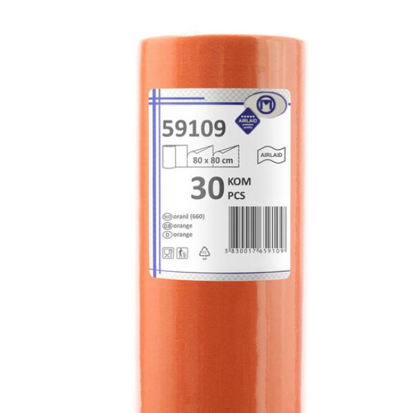 30 Mitteldecken 80cm x 80cm orange Vlies CHIC® Airlaid perforiert
