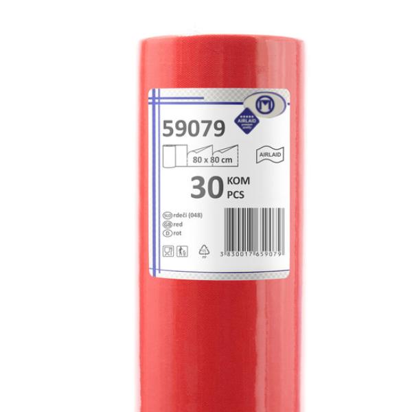 30 Mitteldecken 80cm x 80cm rot Vlies CHIC Airlaid perforiert