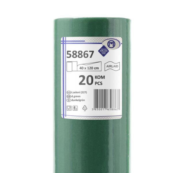 20 Tischläufer 40cm x 120cm grün Vlies CHIC Airlaid perforiert