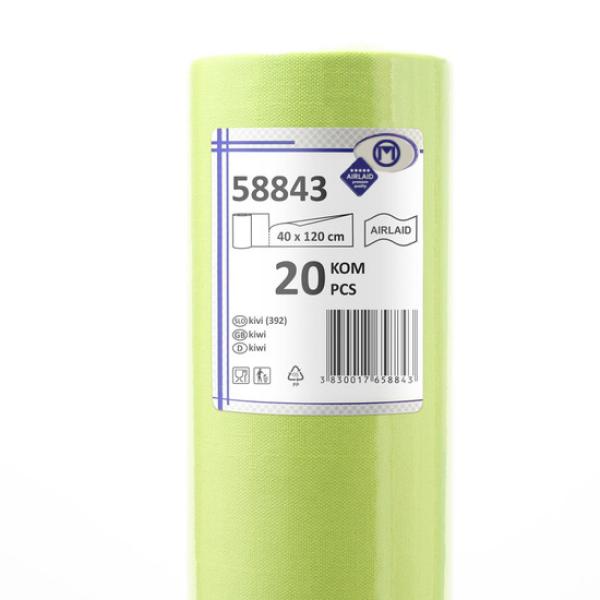 20 Tischläufer 40cm x 120cm kiwi Vlies CHIC Airlaid perforiert