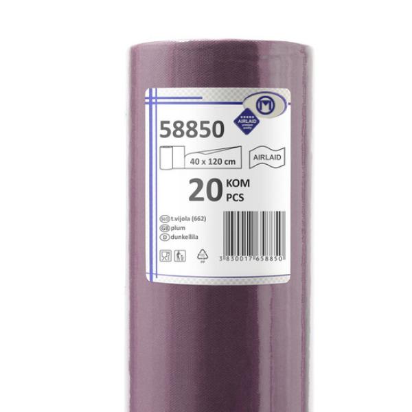 20 Tischläufer 40cm x 120cm pflaume Vlies CHIC Airlaid perforiert