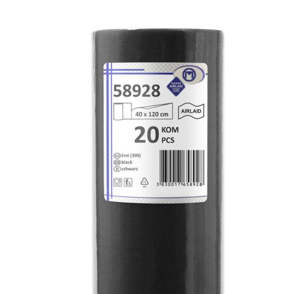 20 Tischläufer 40cm x 120cm schwarz Vlies CHIC Airlaid perforiert