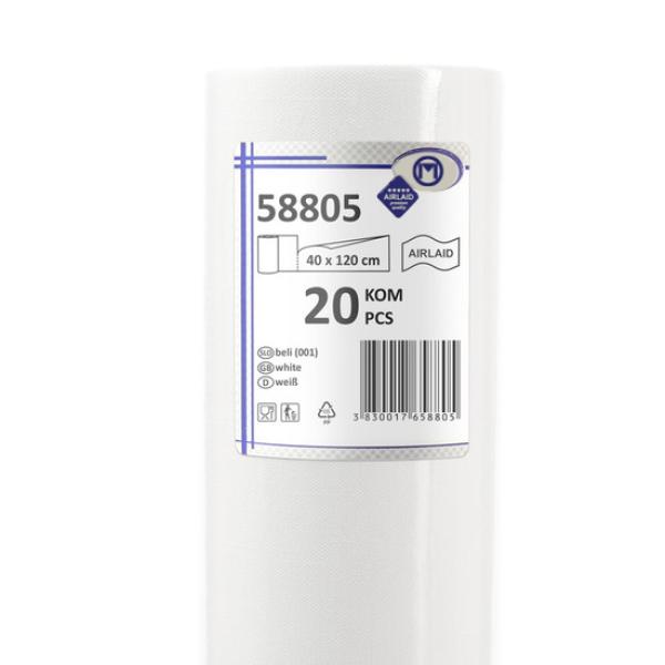 20 Tischläufer 40cm x 120cm weiß Vlies CHIC Airlaid perforiert