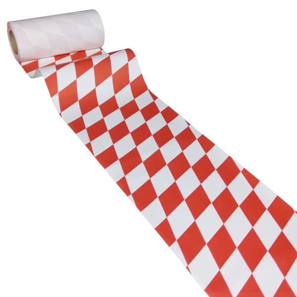 JUNOPAX Papier Tischläufer 50m x 0,20m Raute rot-weiß