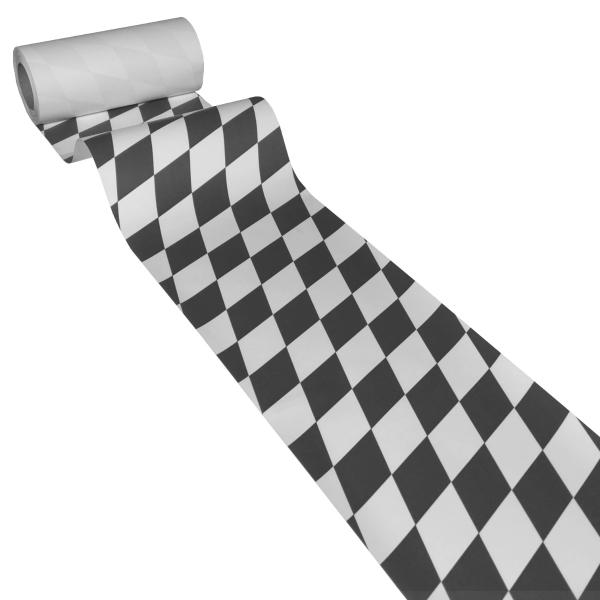 JUNOPAX Papier Tischläufer 50m x 0,20m Raute schwarz-weiß
