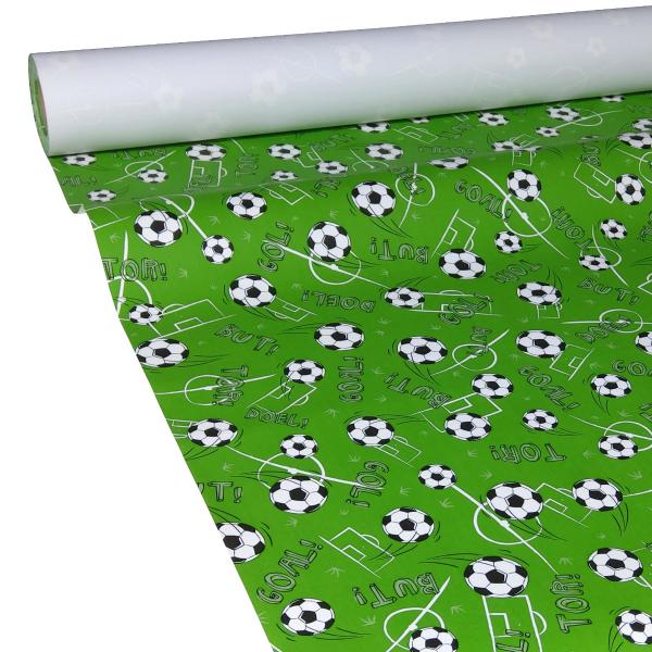 JUNOPAX Papiertischdecke 50m x 1,15m Fußball