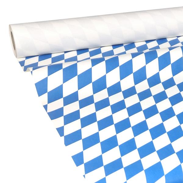 JUNOPAX Papiertischdecke 50m x 1,00m Raute weiß-blau