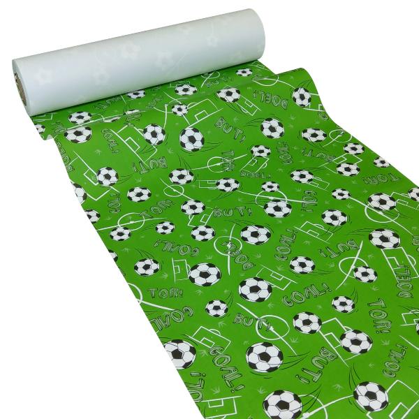 JUNOPAX Papier Tischläufer 50m x 0,40m Fußball