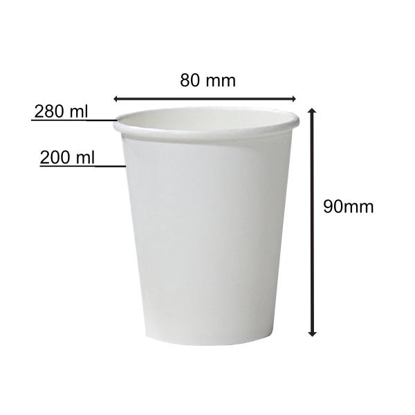 50 Pappbecher weiß 200 ml Trinkbecher 0,2 l