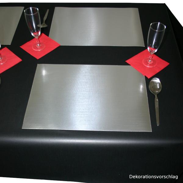 50 Tischsets silber Karton diagonal leinengeprägt Einweg-Platzset