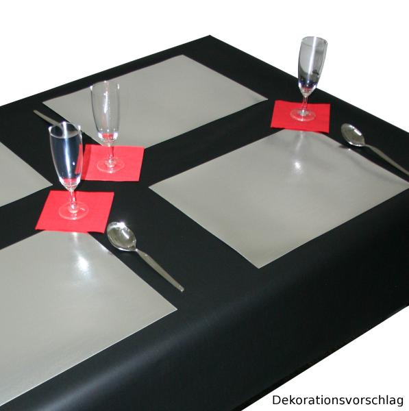 50 Tischsets silber Karton diagonal leinengeprägt Einweg-Platzset