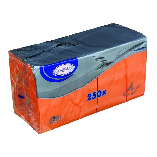250 Cocktail-Servietten 2-lagig ca. 24x24cm orange