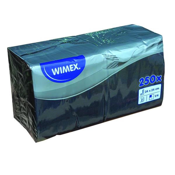 250 Cocktail-Servietten 2-lagig ca. 24x24cm schwarz